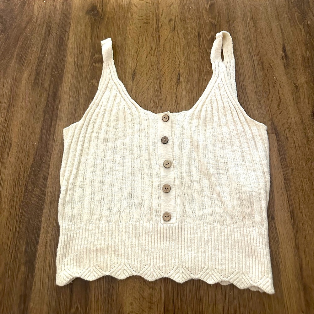 Abercrombie & Fitch cream button up top